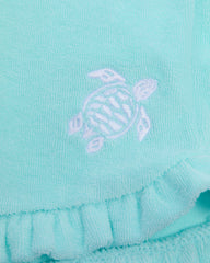 Girls Terry Shorts Embroidered Turtle - Blue Oxygene / Vilebrequin US