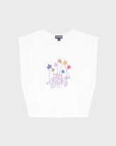 Girls Organic Cotton Tank Top Mini Turtle - White / Vilebrequin New