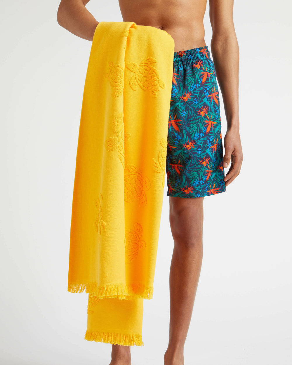 Beach Fouta in Organic Cotton Turtles Jacquard | Beach Towel Vilebrequin STHU1201 / Vilebrequin US