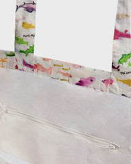 Linen Tote Bag Pescador - VBQ x Fabrice Hyber - White Papier / Vilebrequin Discount