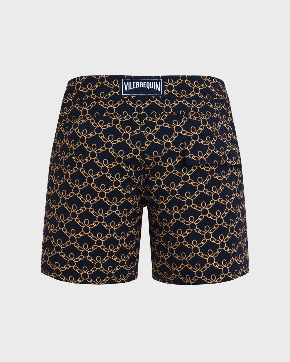 Stretch Short Flat Belt Swim Shorts Turtles Chain - Blue Navy / Vilebrequin Sale