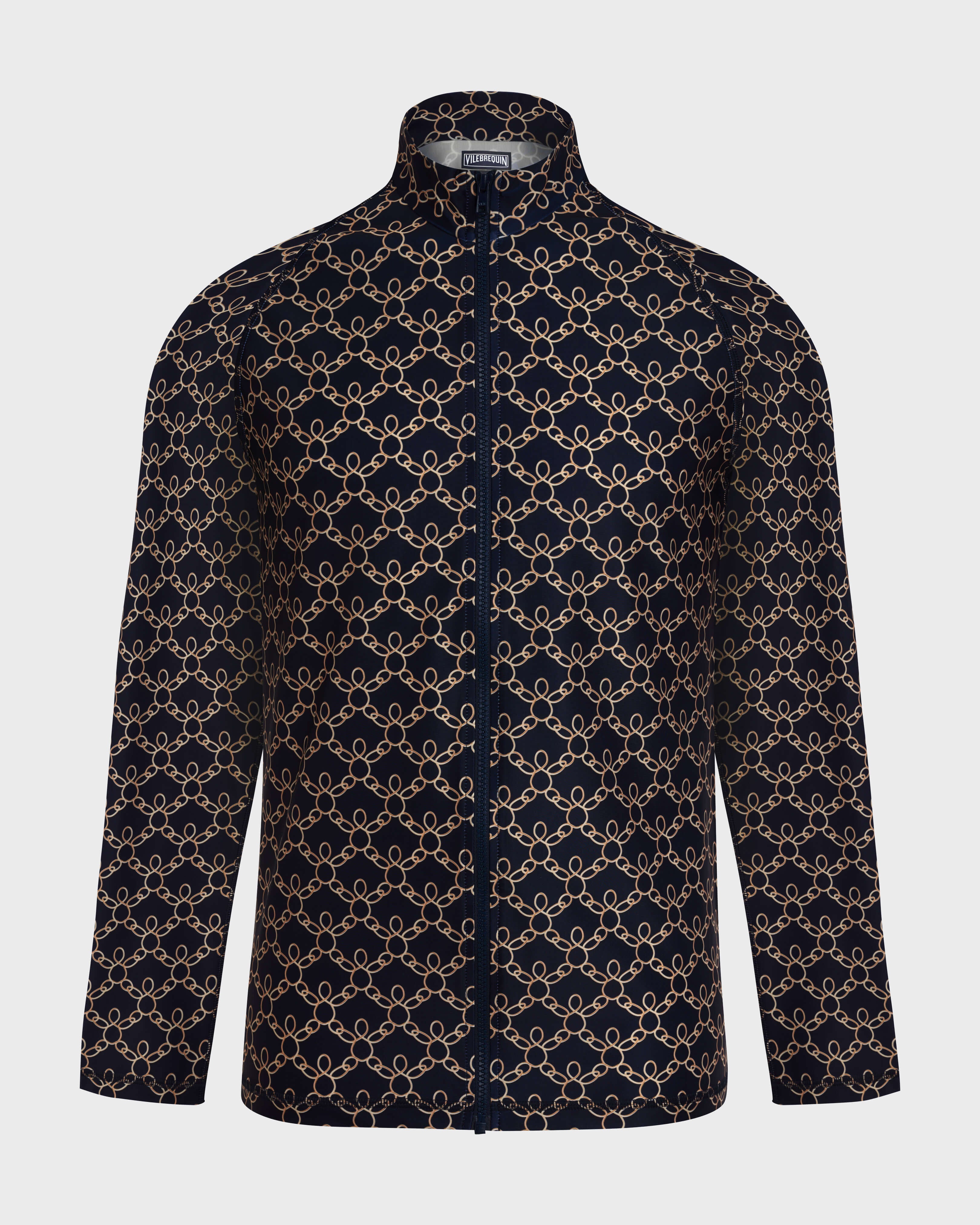 Zipped Long Sleeves Rashguard Turtles Chain - Blue Navy / Vilebrequin For sale