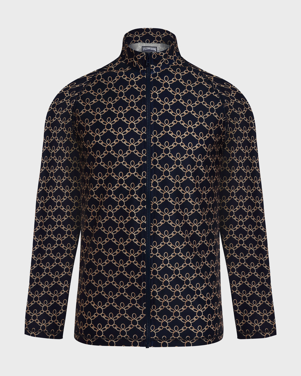 Zipped Long Sleeves Rashguard Turtles Chain - Blue Navy / Vilebrequin For sale