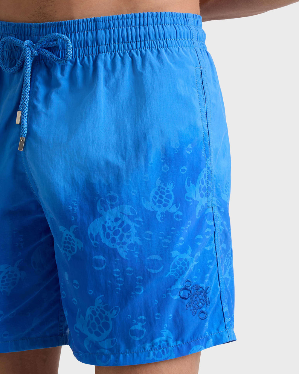 Swim Trunks Water-reactive Bubble Turtles 3D - Blue Earthenware / Vilebrequin Outlet