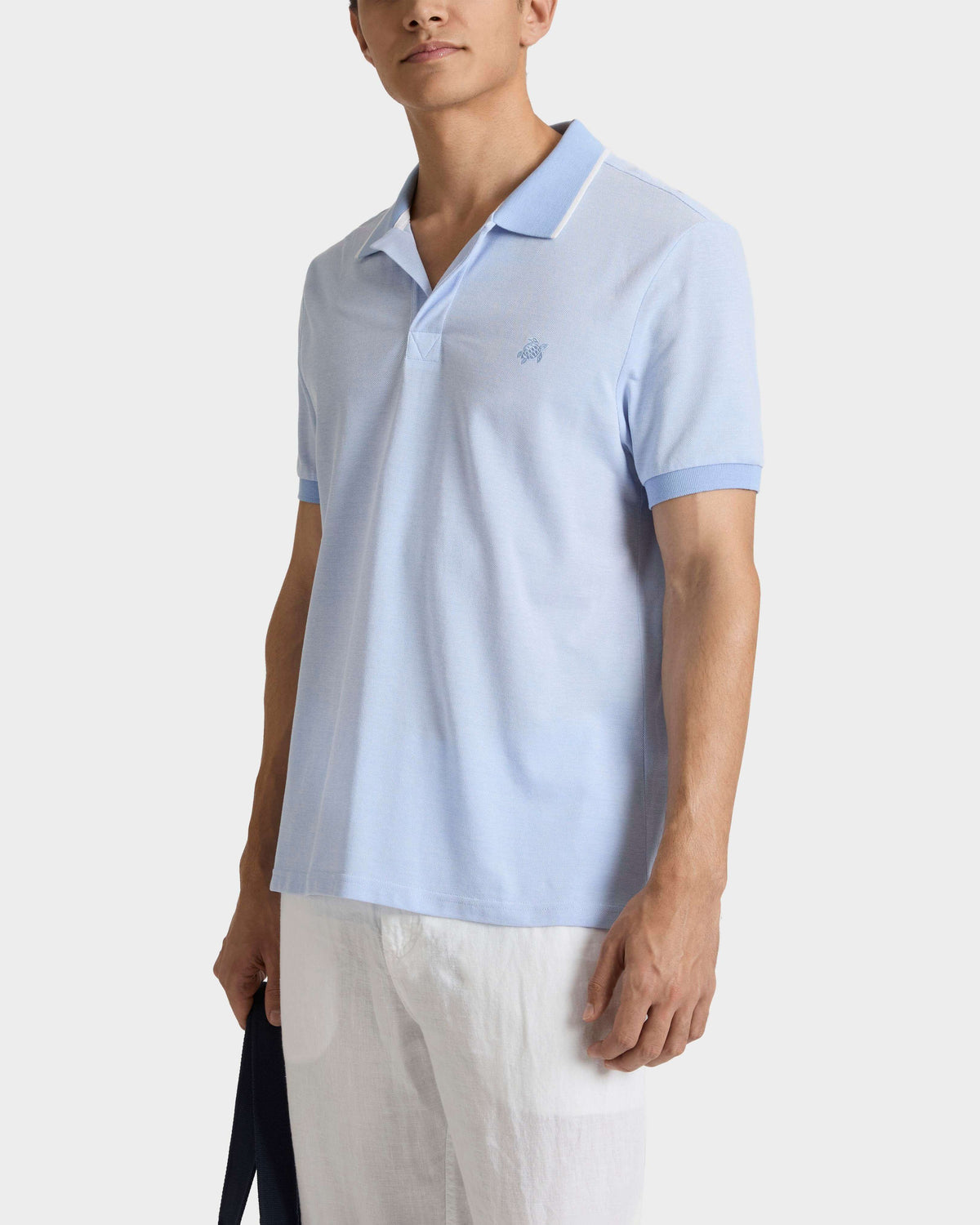 Cotton Polo Shirt Solid - Blue Cloudy / Vilebrequin US