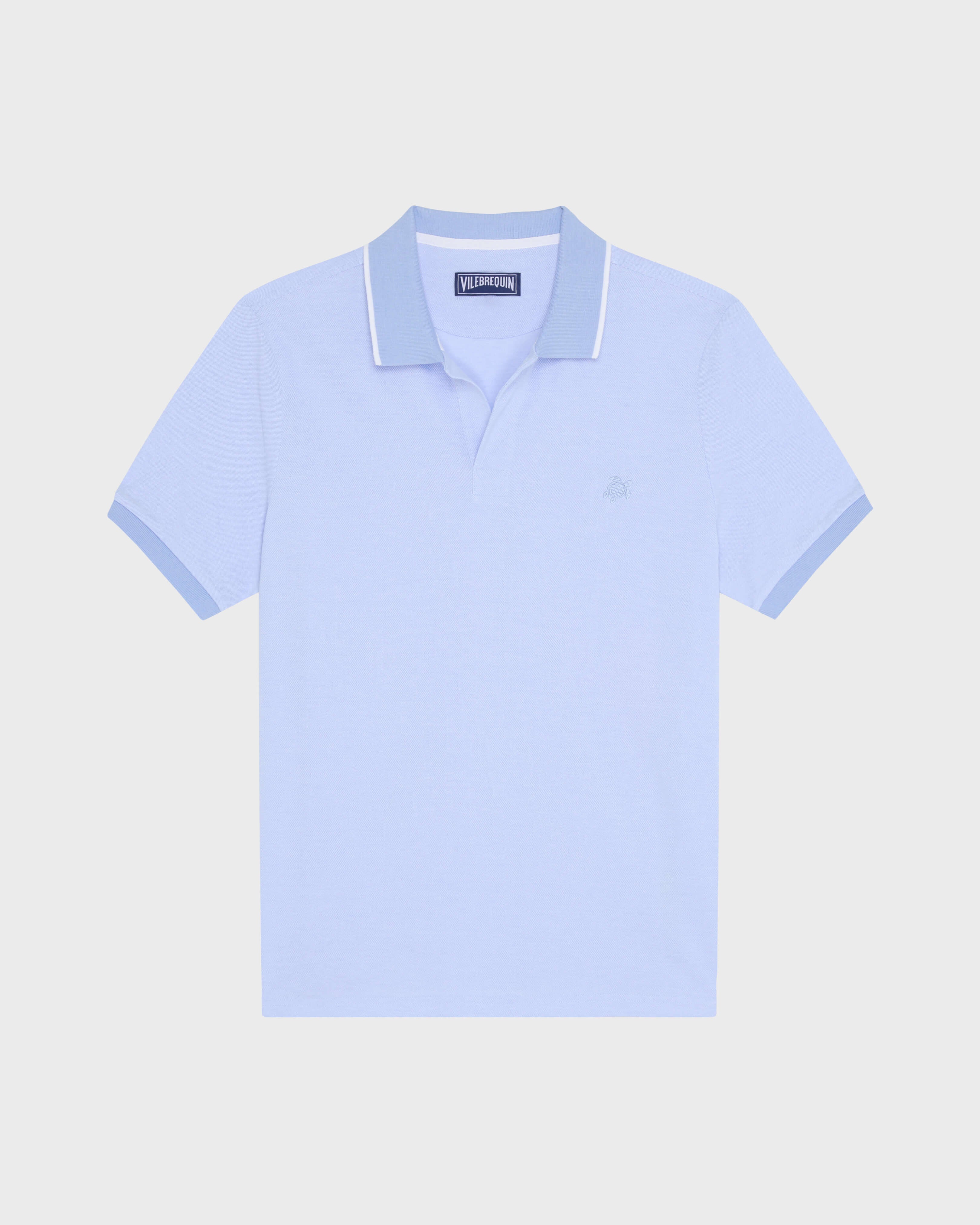 Cotton Polo Shirt Solid - Blue Cloudy / Vilebrequin US