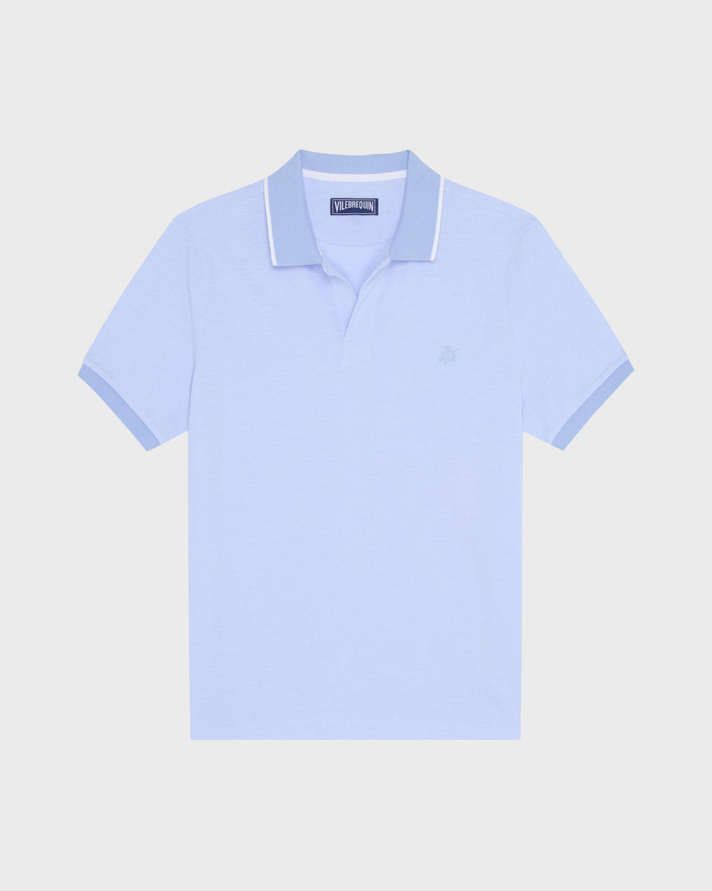 Cotton Polo Shirt Solid - Blue Cloudy / Vilebrequin US