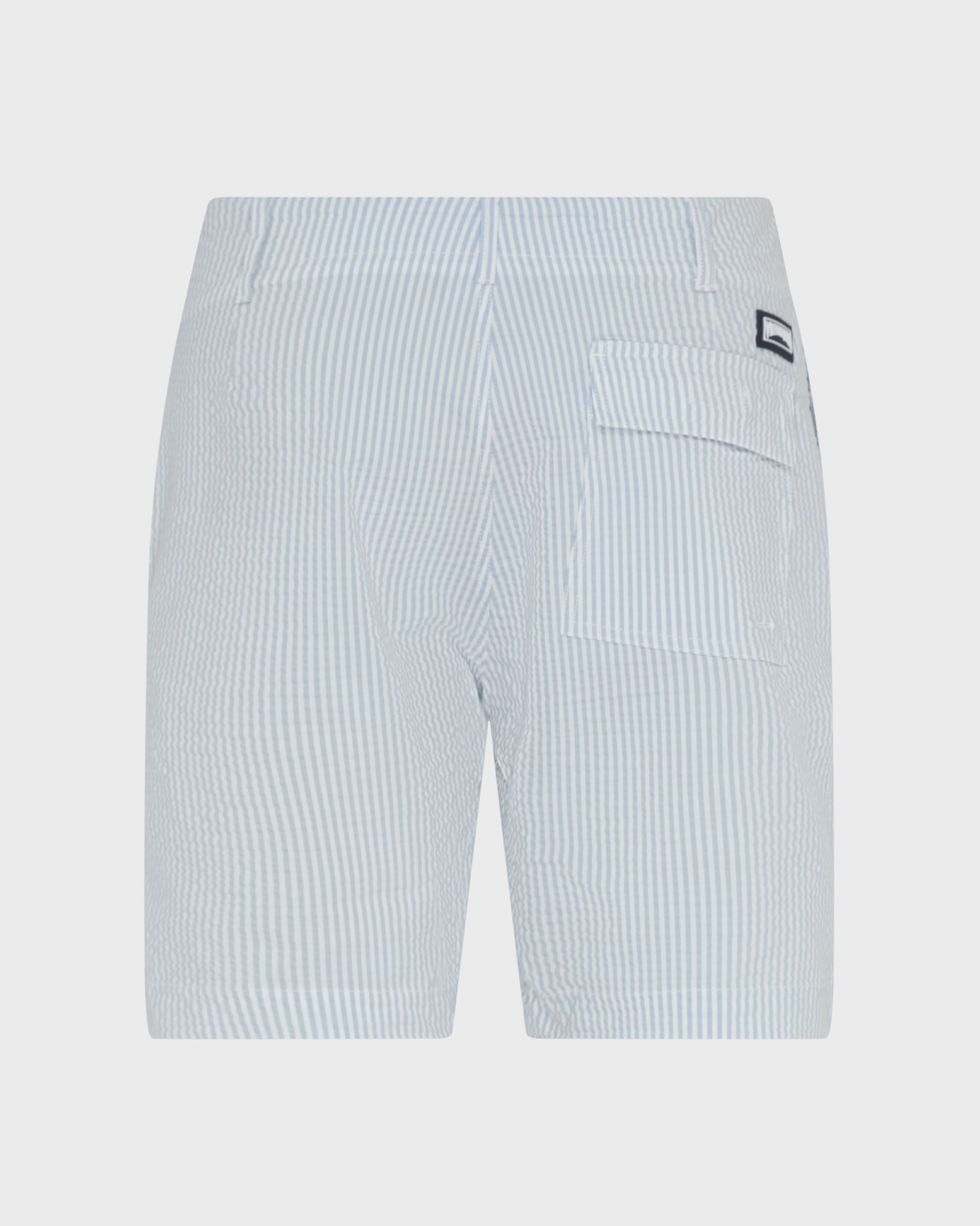 Stretch Cotton Bermuda Shorts Seersuckers Stripes - Blue Cloudy / Vilebrequin Online