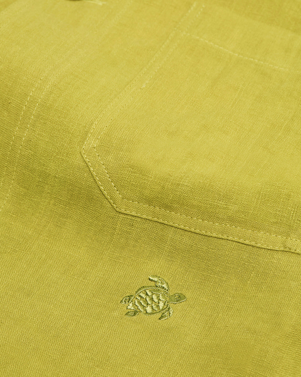 Linen Overshirt Solid - Green Wormwood / Vilebrequin On sale