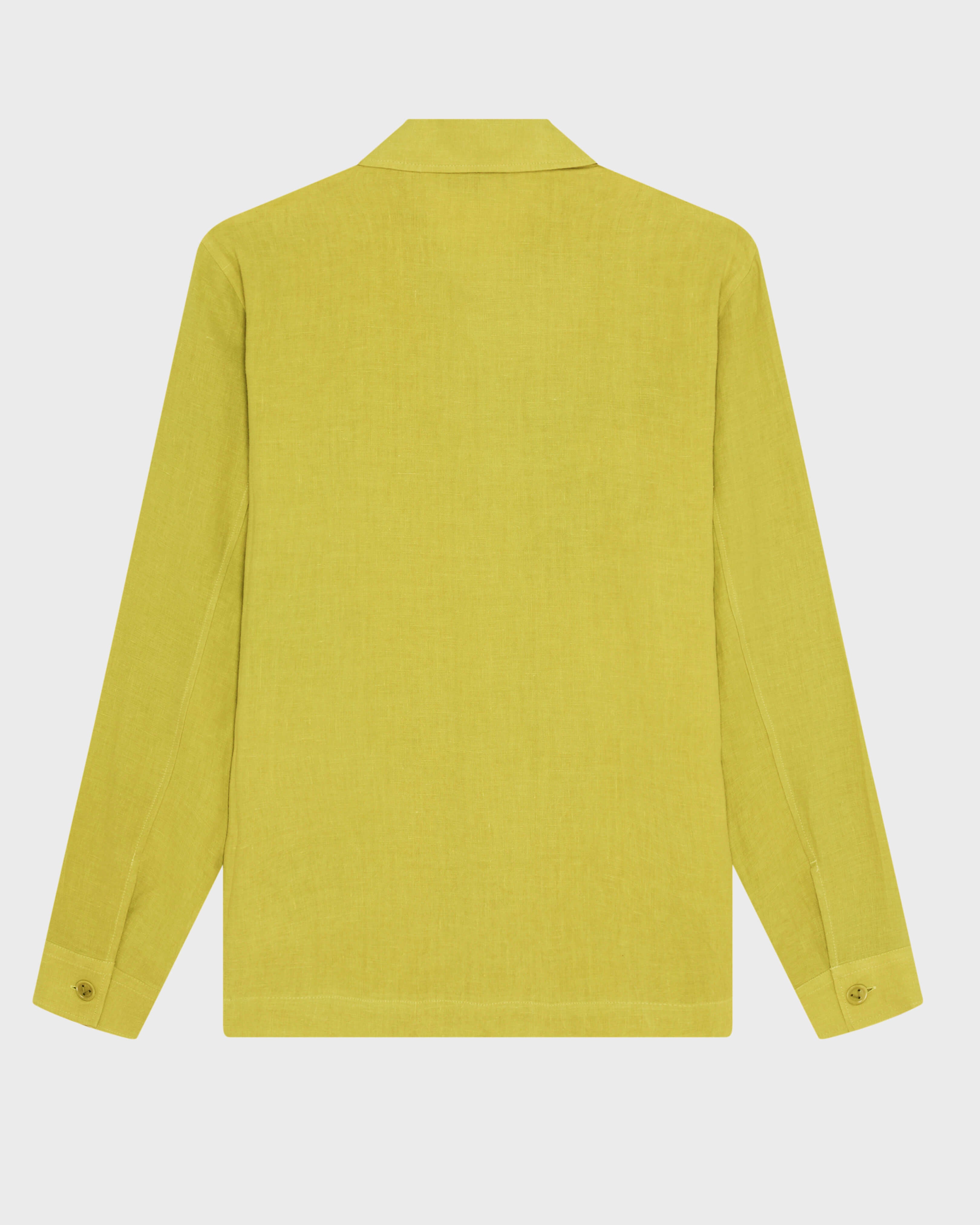Linen Overshirt Solid - Green Wormwood / Vilebrequin On sale