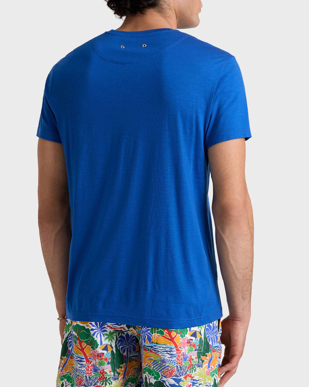 Wool T-shirt Solid - Sea blue / Vilebrequin Outlet