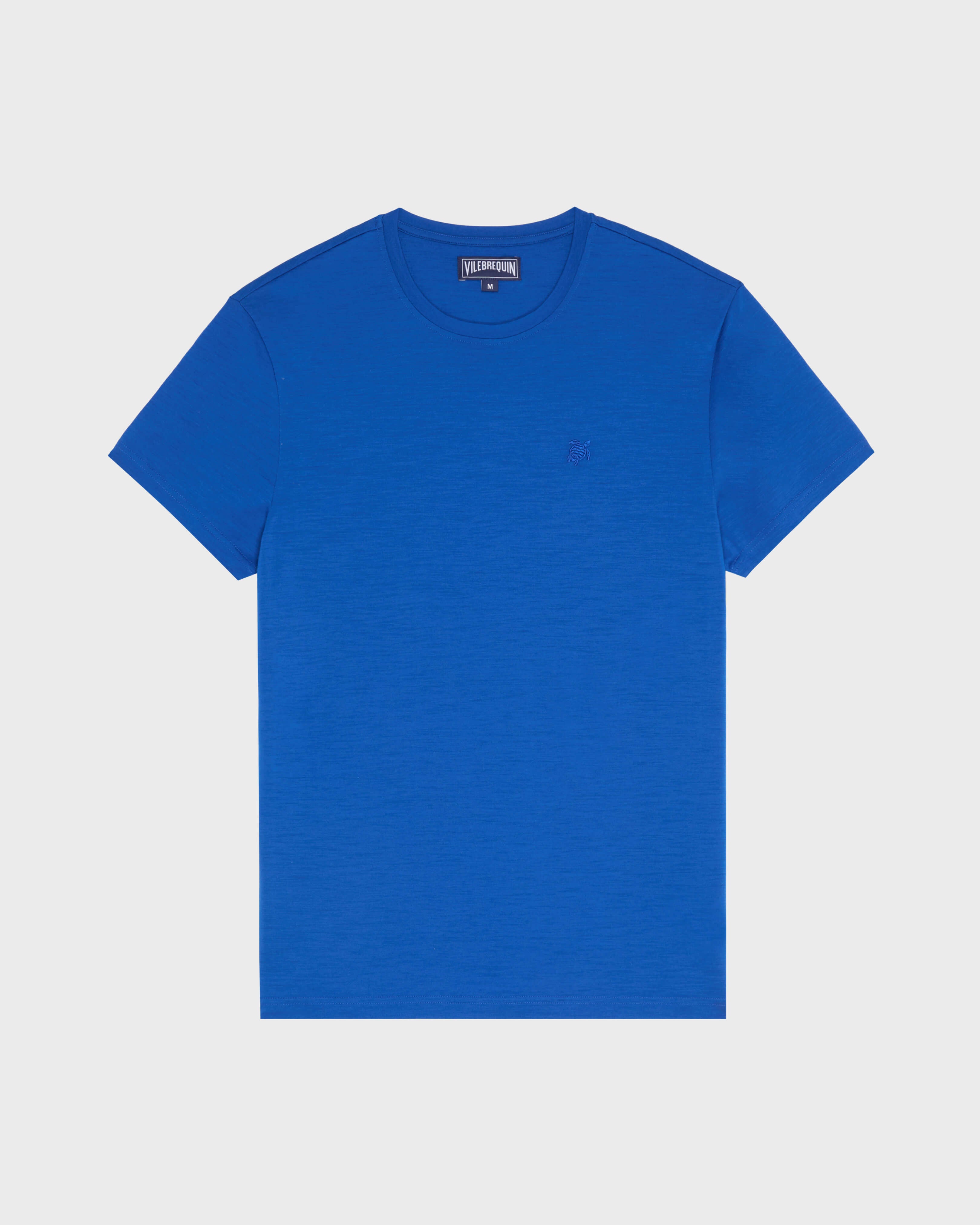 Wool T-shirt Solid - Sea blue / Vilebrequin Outlet
