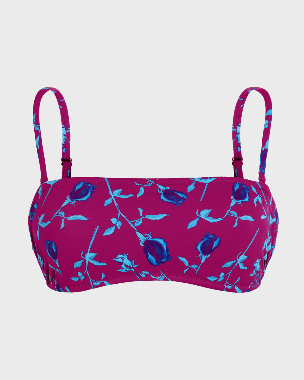 Bralette Bikini Top Roses - Red Crimson purple / Vilebrequin New