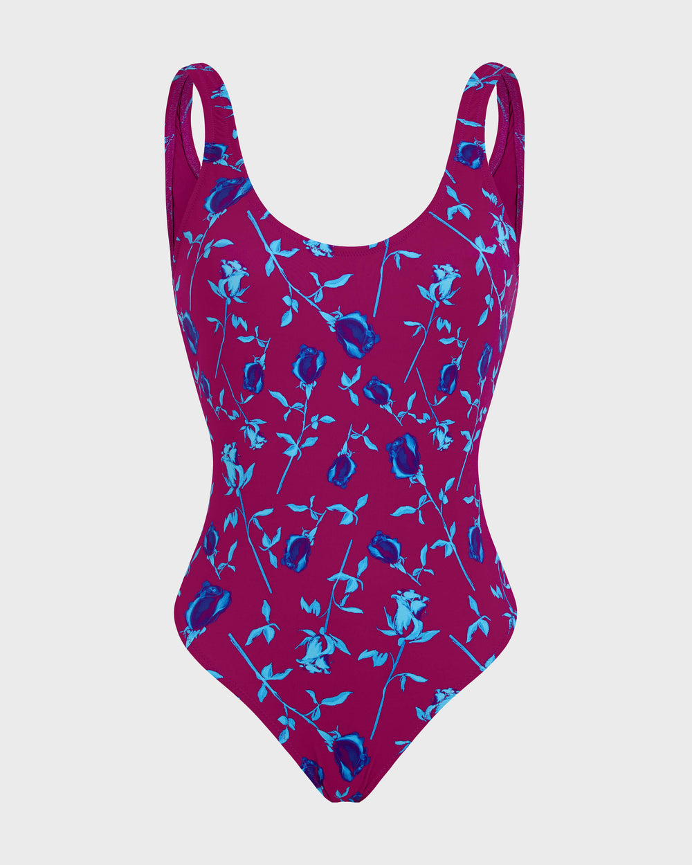 Low-back Swimsuit One-piece Roses - Red Crimson purple / Vilebrequin Online