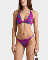 Tanga Bikini Bottom Roses - Red Crimson purple / Vilebrequin Sale