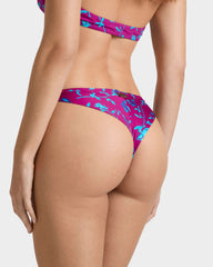 Tanga Bikini Bottom Roses - Red Crimson purple / Vilebrequin Sale