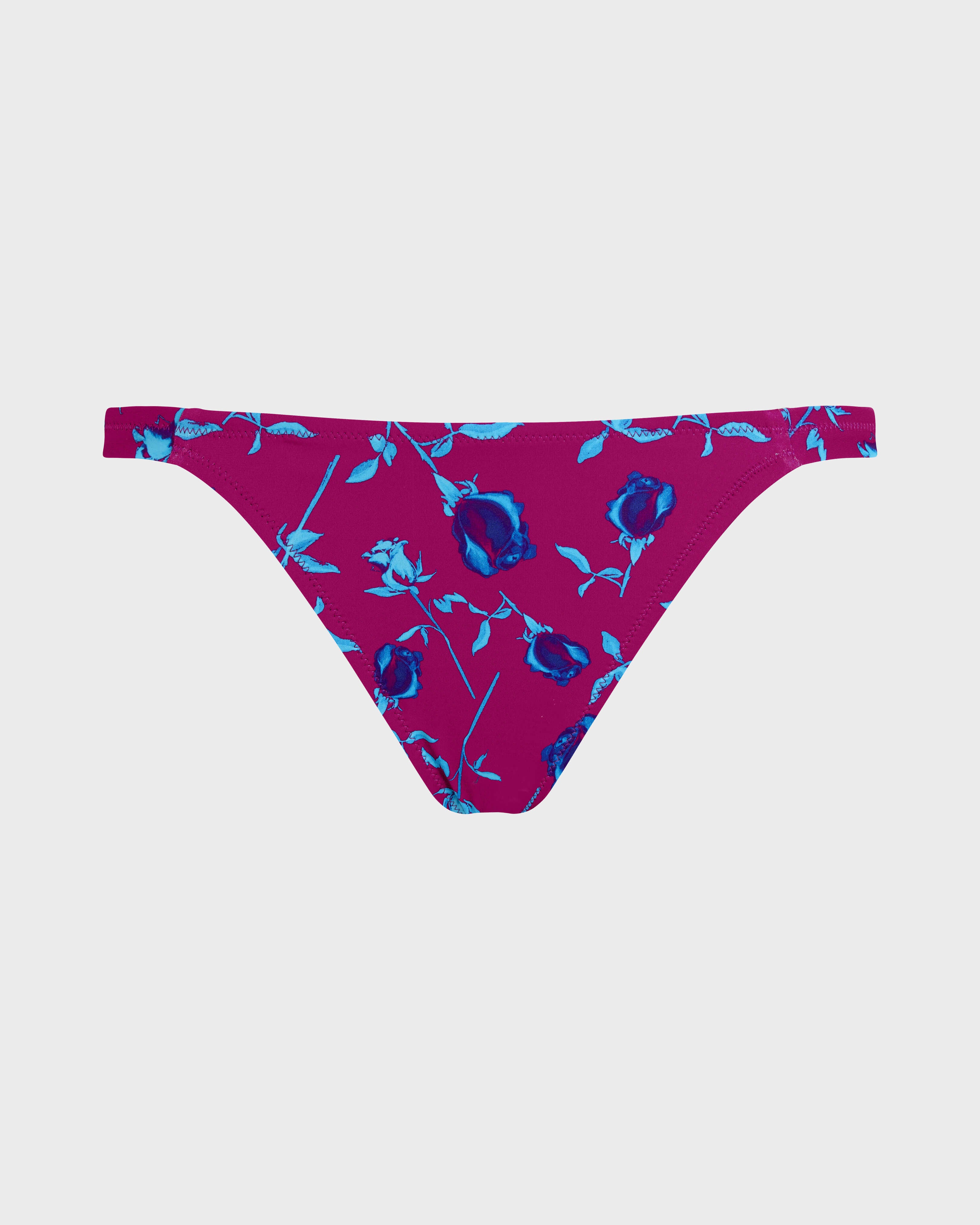 Tanga Bikini Bottom Roses - Red Crimson purple / Vilebrequin Sale