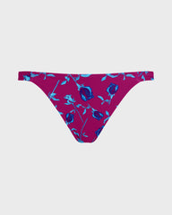 Tanga Bikini Bottom Roses - Red Crimson purple / Vilebrequin Sale