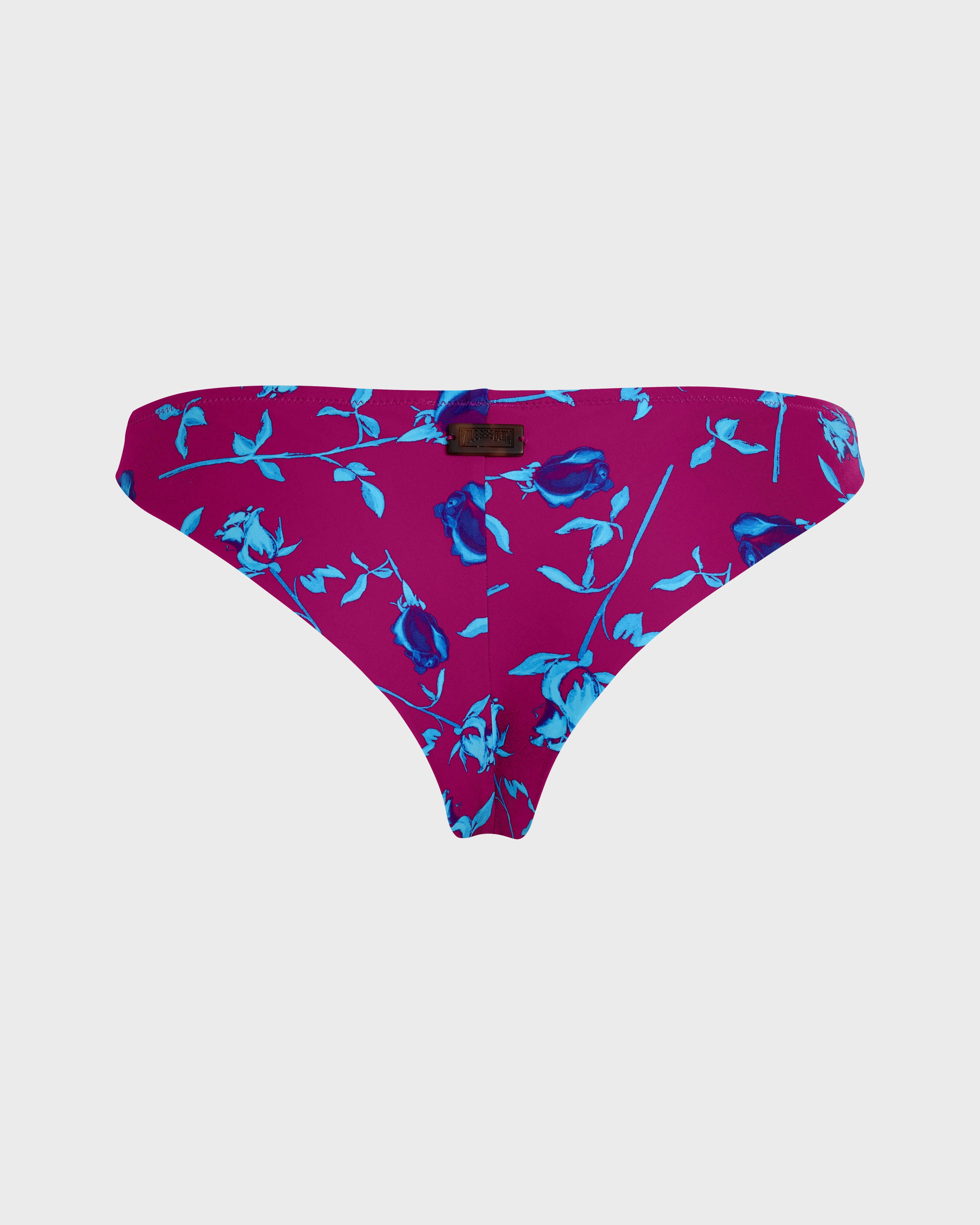 Tanga Bikini Bottom Roses - Red Crimson purple / Vilebrequin Sale