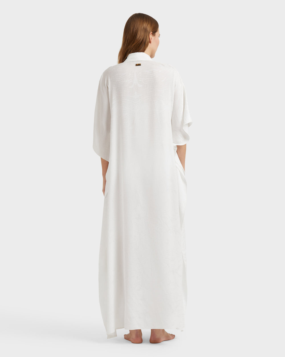 Jacquard Silk Crêpe Kimono - White / Vilebrequin Sale