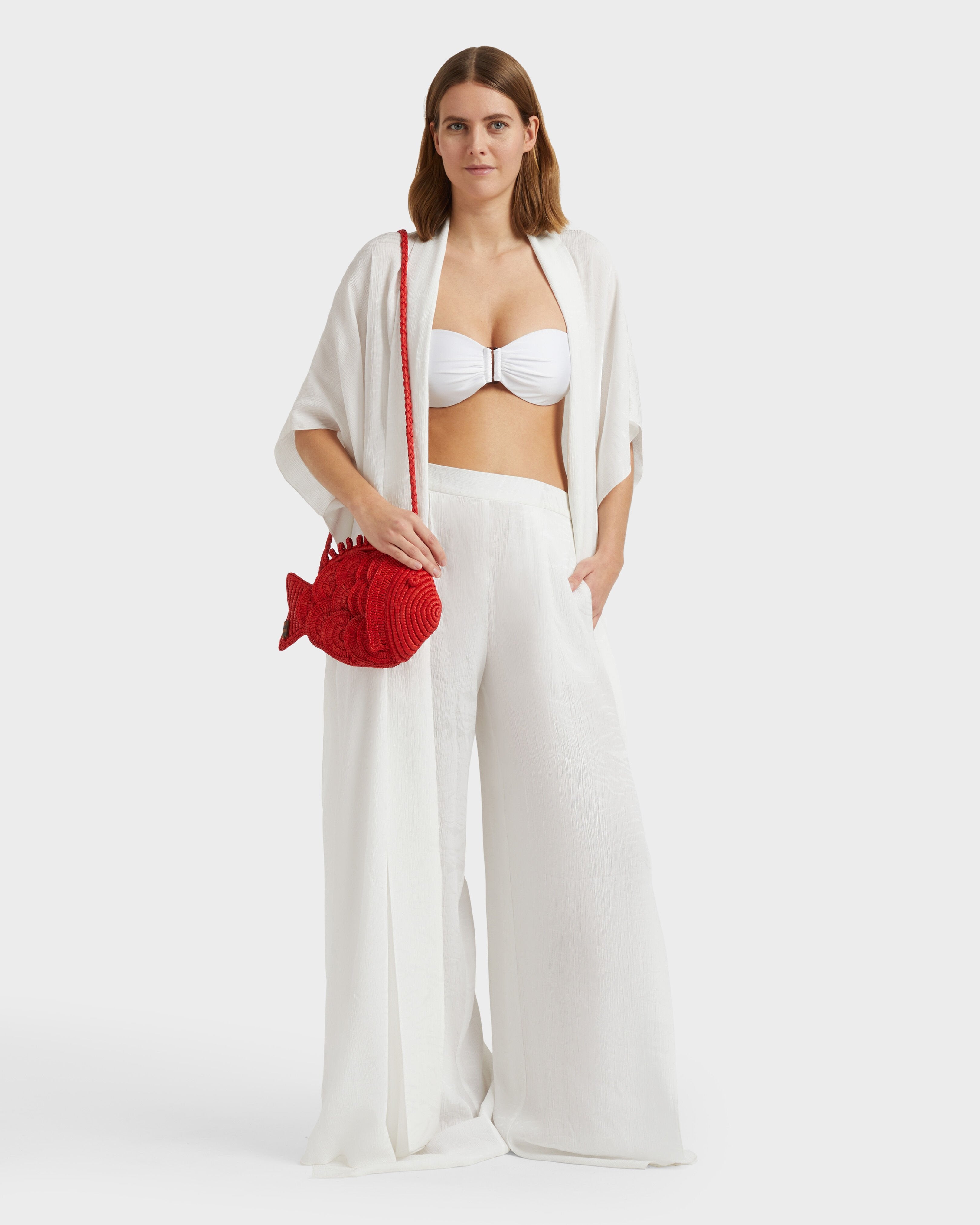 Jacquard Silk Crêpe Kimono - White / Vilebrequin Sale
