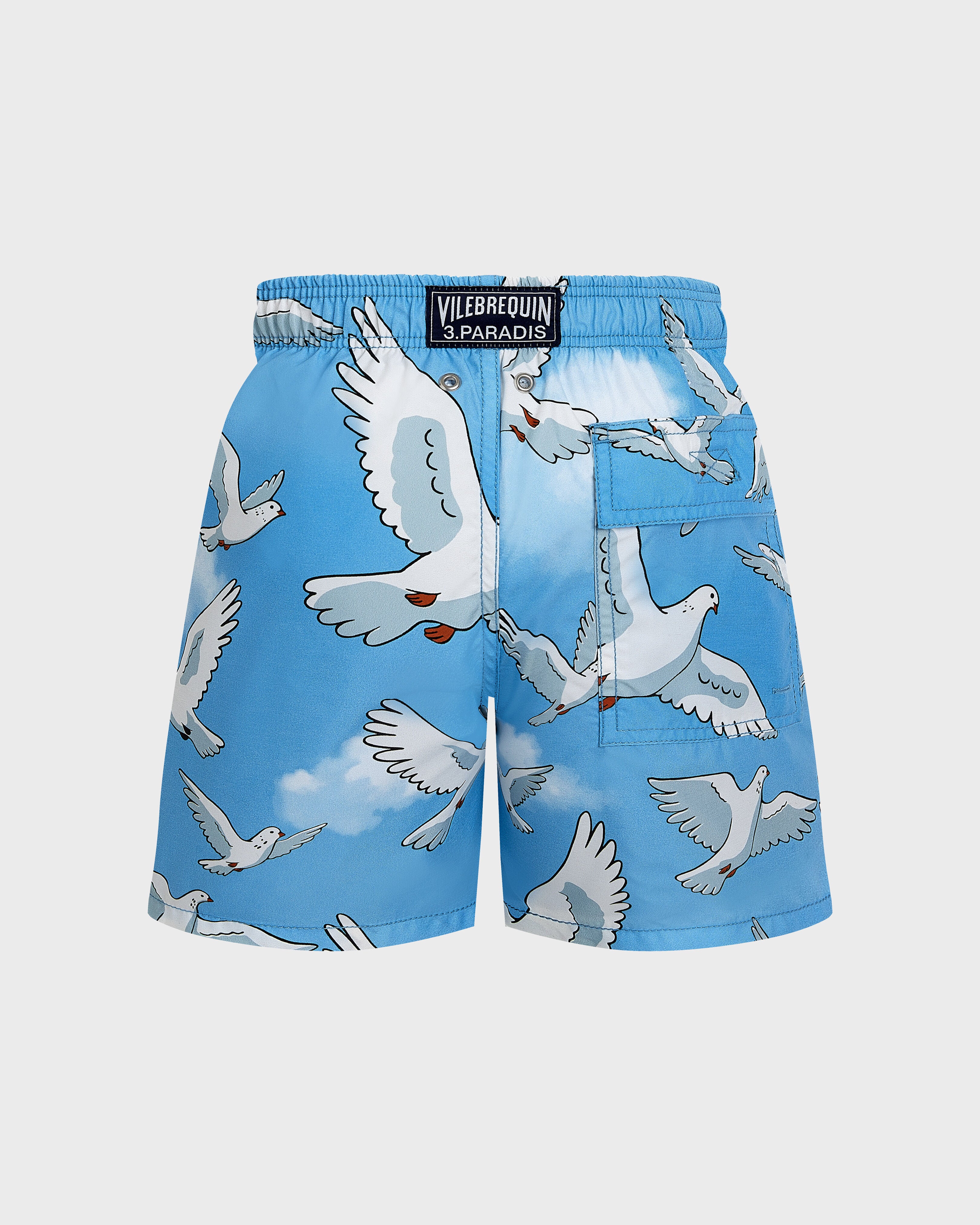 Boys Swim Shorts Doves - VBQ x 3.PARADIS - Blue Jaipuy / Vilebrequin On sale