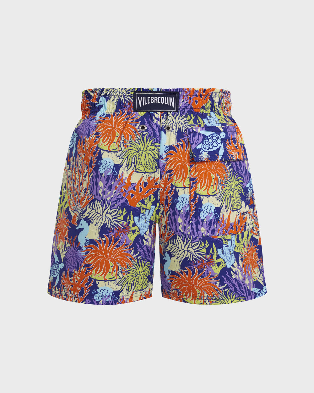 Boys Stretch Swim Trunks Aquatic Life - Blue Versailles / Vilebrequin Discount