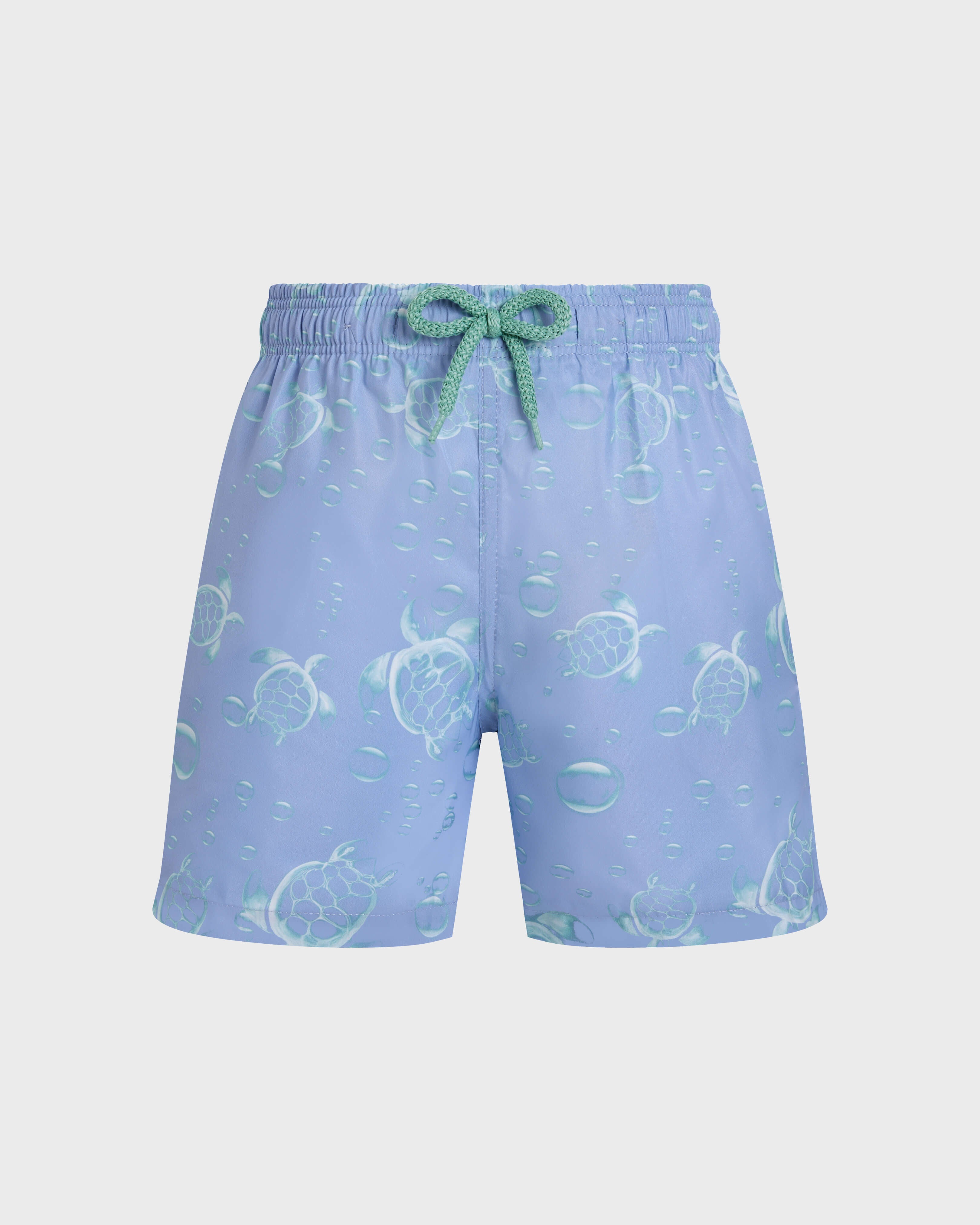 Boys Ultra-light and packable Swim Trunks Bubbles Turtles 3D - Blue Cloudy / Vilebrequin Outlet