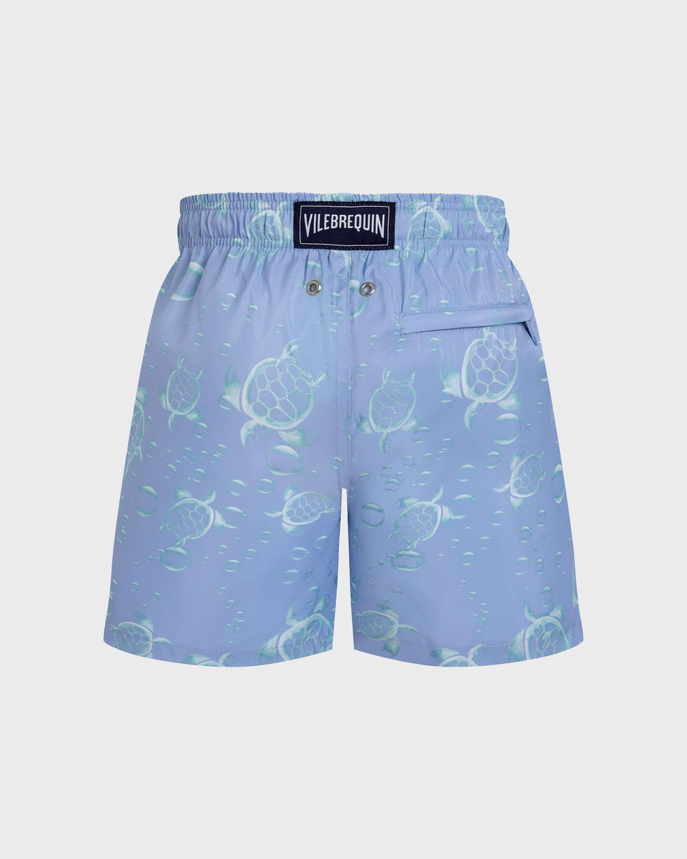 Boys Ultra-light and packable Swim Trunks Bubbles Turtles 3D - Blue Cloudy / Vilebrequin Outlet
