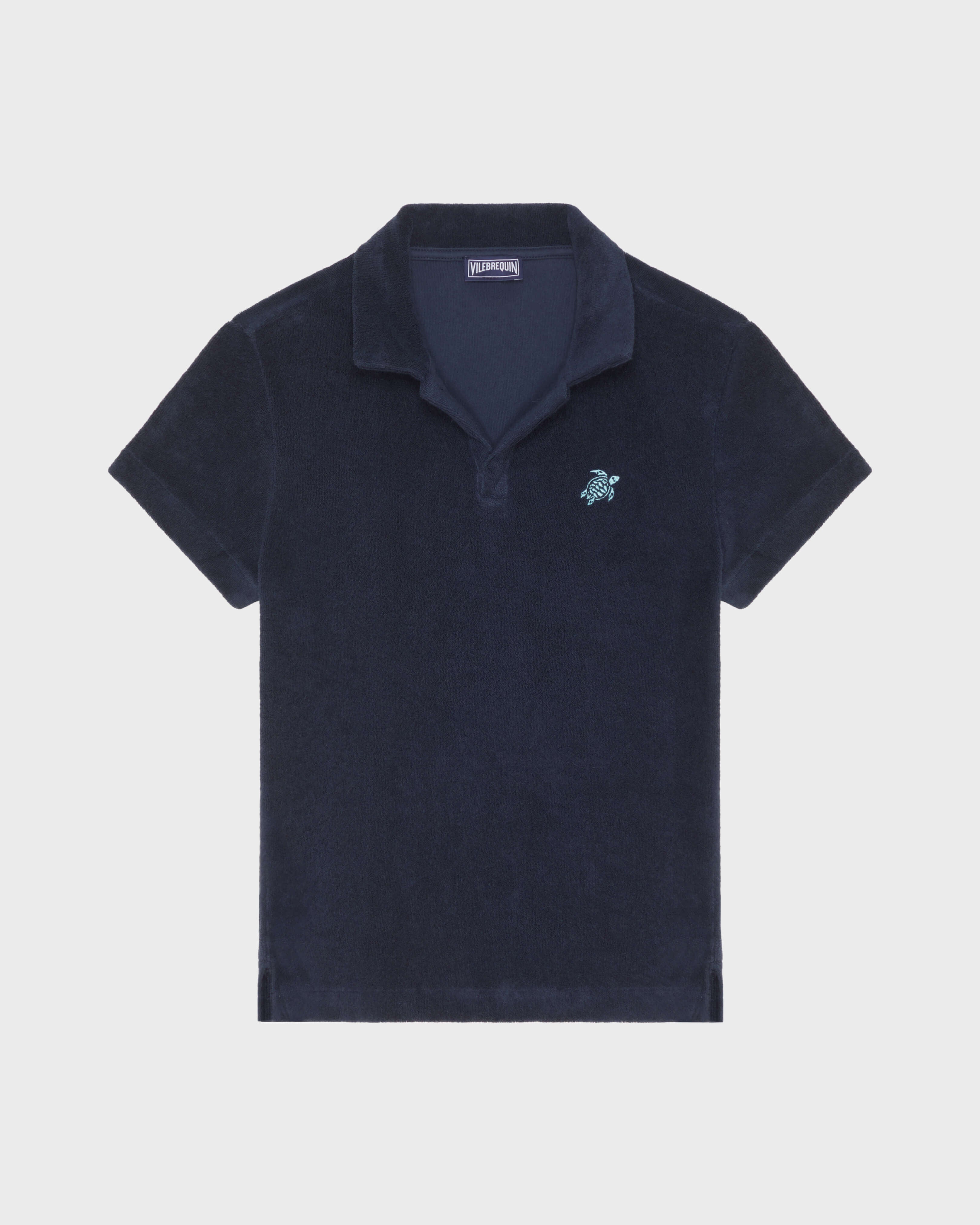 Boys Terry Polo Embroidered Turtle - Blue Navy / Vilebrequin Sale