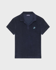 Boys Terry Polo Embroidered Turtle - Blue Navy / Vilebrequin Sale