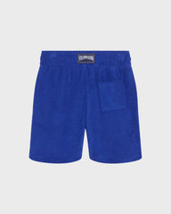 Boys Terry Bermuda Shorts Embroidered Turtle - Blue Marrakech / Vilebrequin Discount