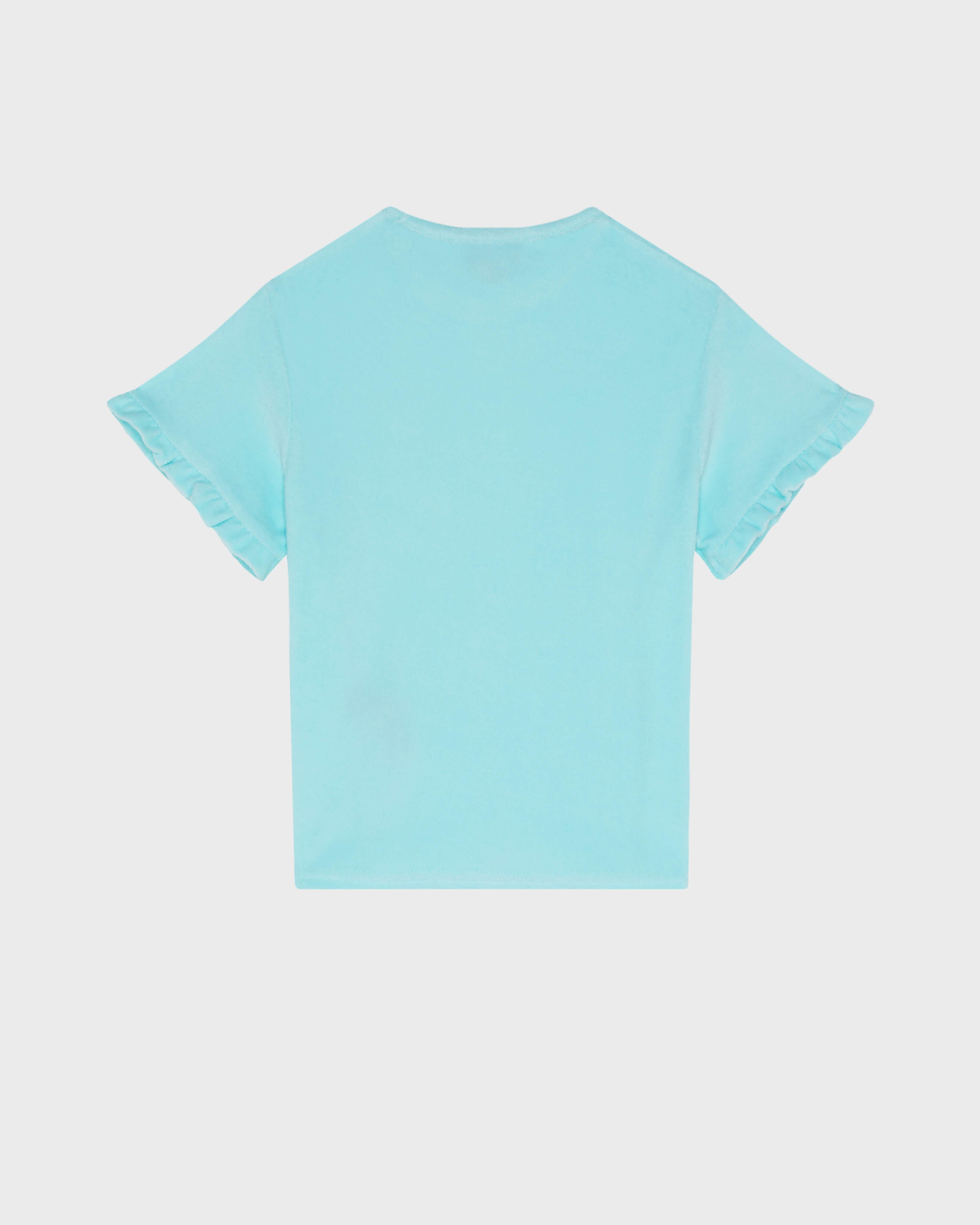 Girls Terry T-shirt Embroidered Turtle - Blue Oxygene / Vilebrequin On sale