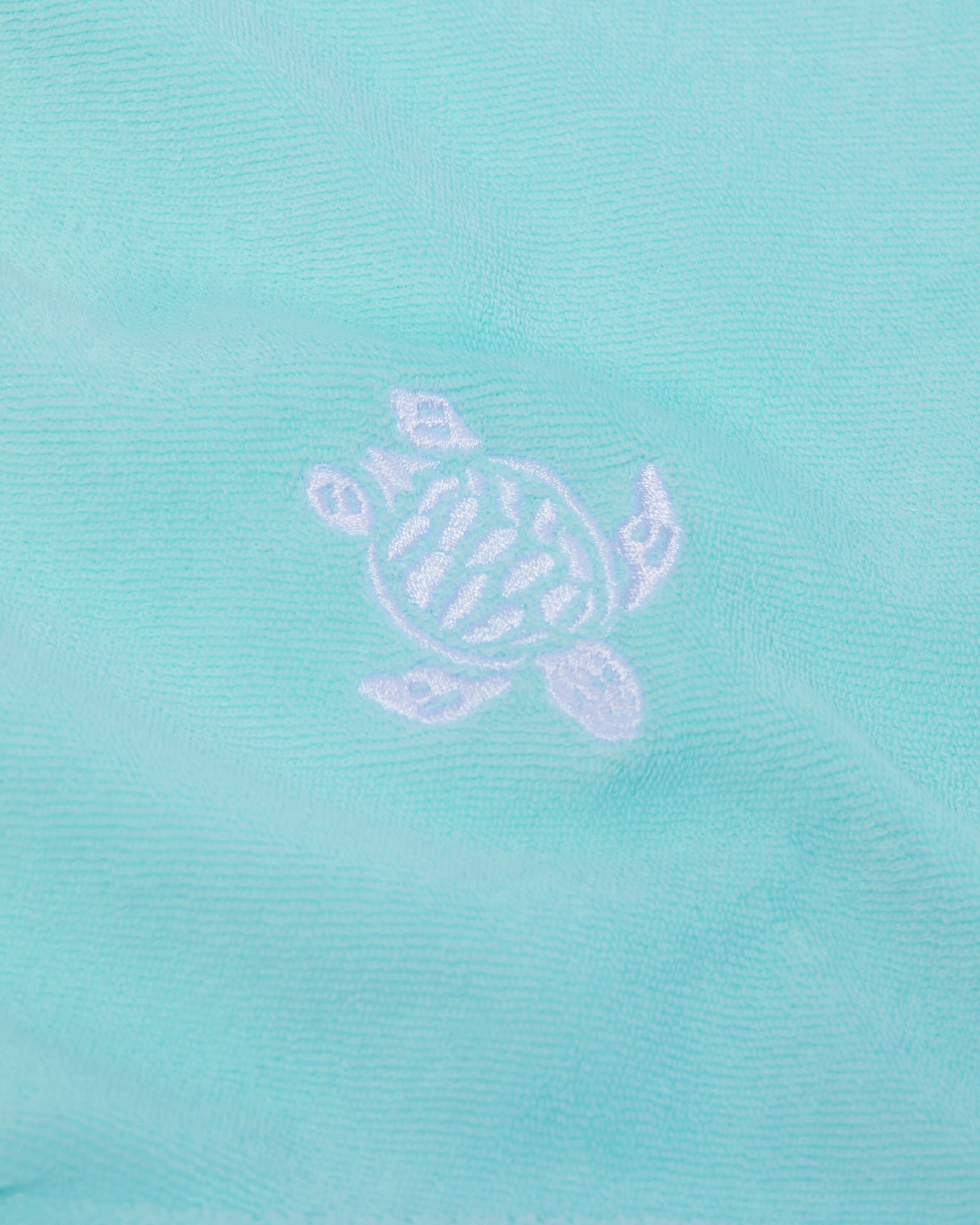 Girls Terry T-shirt Embroidered Turtle - Blue Oxygene / Vilebrequin On sale