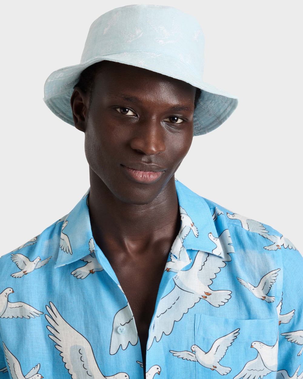 Bucket hat Doves - VBQ x 3.PARADIS - Frosted blue / Vilebrequin Discount