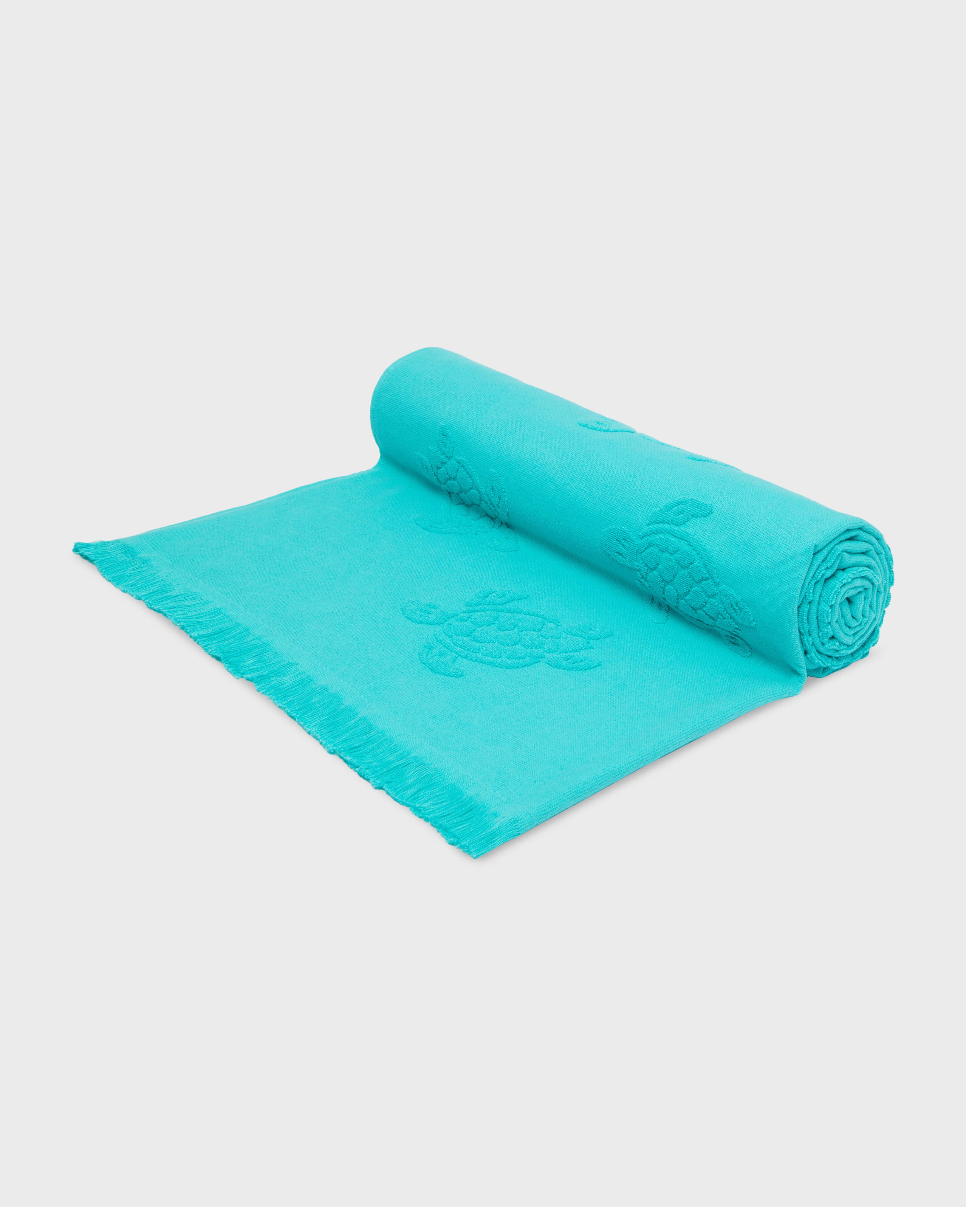 Beach Fouta in Organic Cotton Turtles Jacquard | Beach Towel Vilebrequin STHU1201 / Vilebrequin US