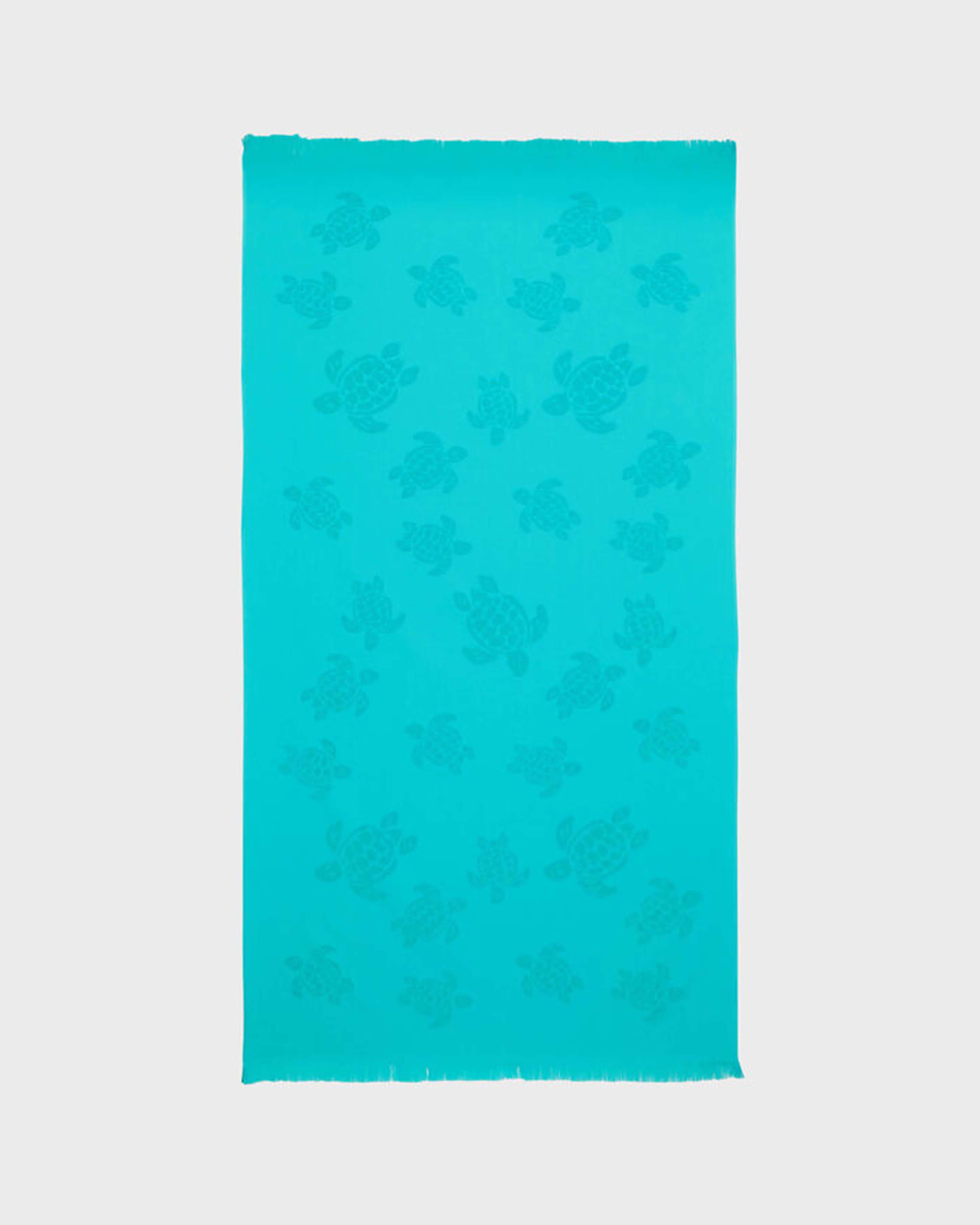 Beach Fouta in Organic Cotton Turtles Jacquard | Beach Towel Vilebrequin STHU1201 / Vilebrequin US
