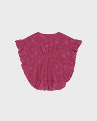 Girls Jacquard Roses Terry Poncho - Red Crimson purple / Vilebrequin Sale
