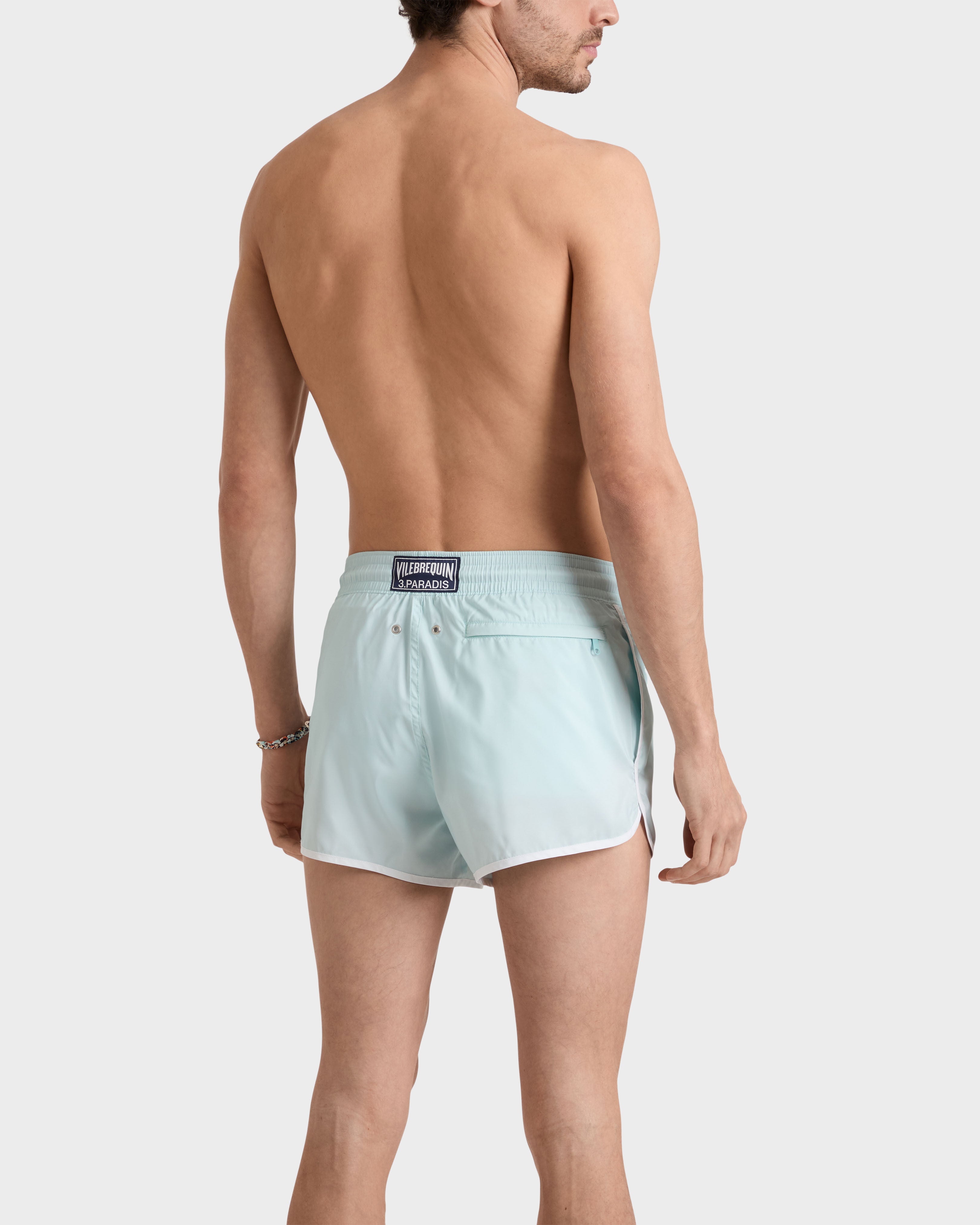 Swim Trunks Dove Placed Embroidery - VBQ x 3.PARADIS - Frosted blue / Vilebrequin Outlet