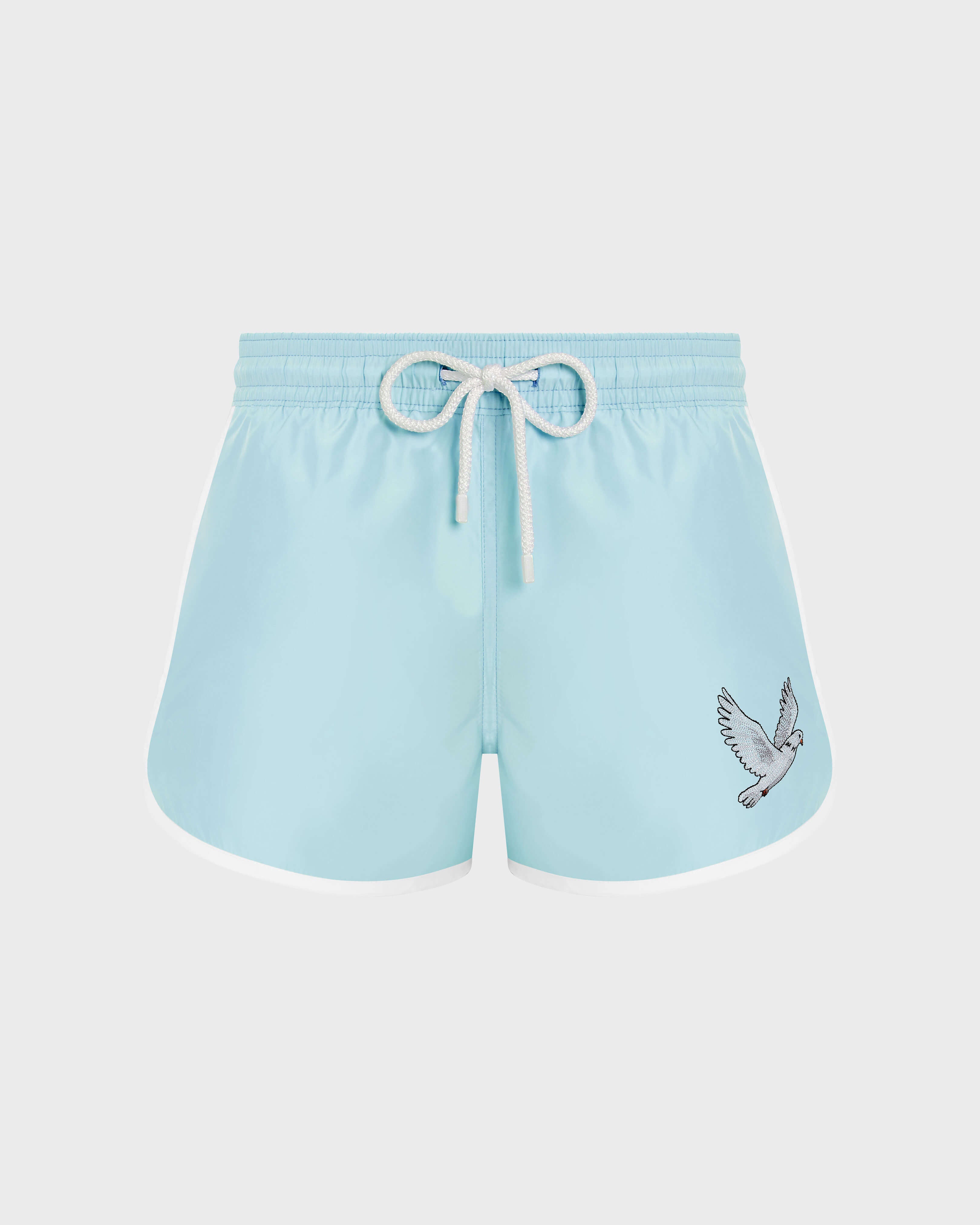 Swim Trunks Dove Placed Embroidery - VBQ x 3.PARADIS - Frosted blue / Vilebrequin Outlet