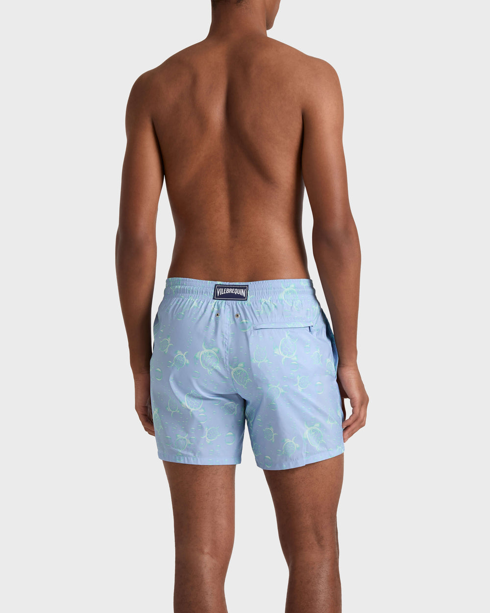Ultra-light and packable Swim Trunks Bubbles Turtles 3D - Blue Cloudy / Vilebrequin New