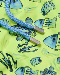 Ultra-light and packable Swim Trunks Fishies Drawing - Neon yellow / Vilebrequin Sale
