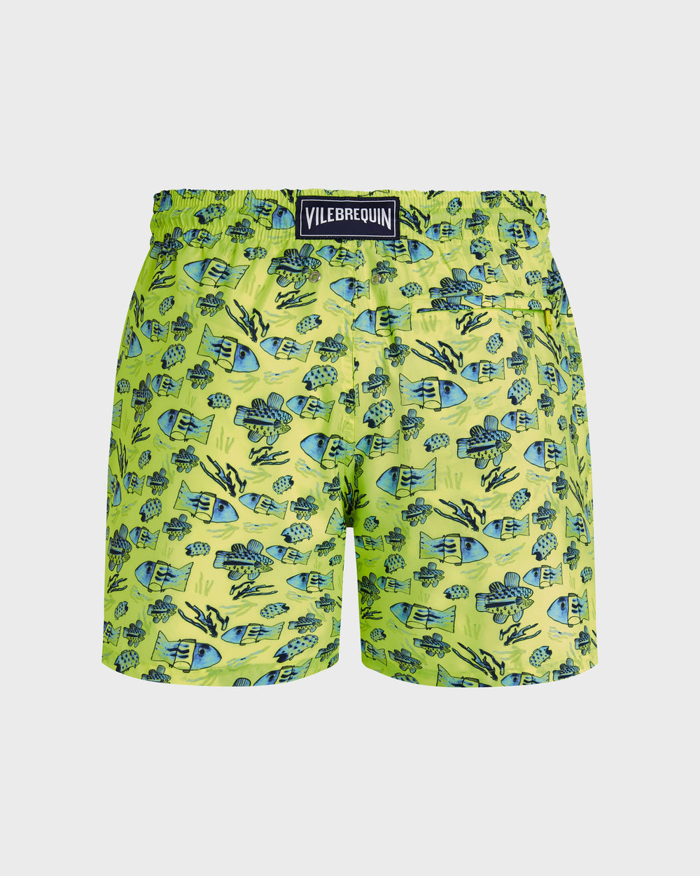 Ultra-light and packable Swim Trunks Fishies Drawing - Neon yellow / Vilebrequin Sale