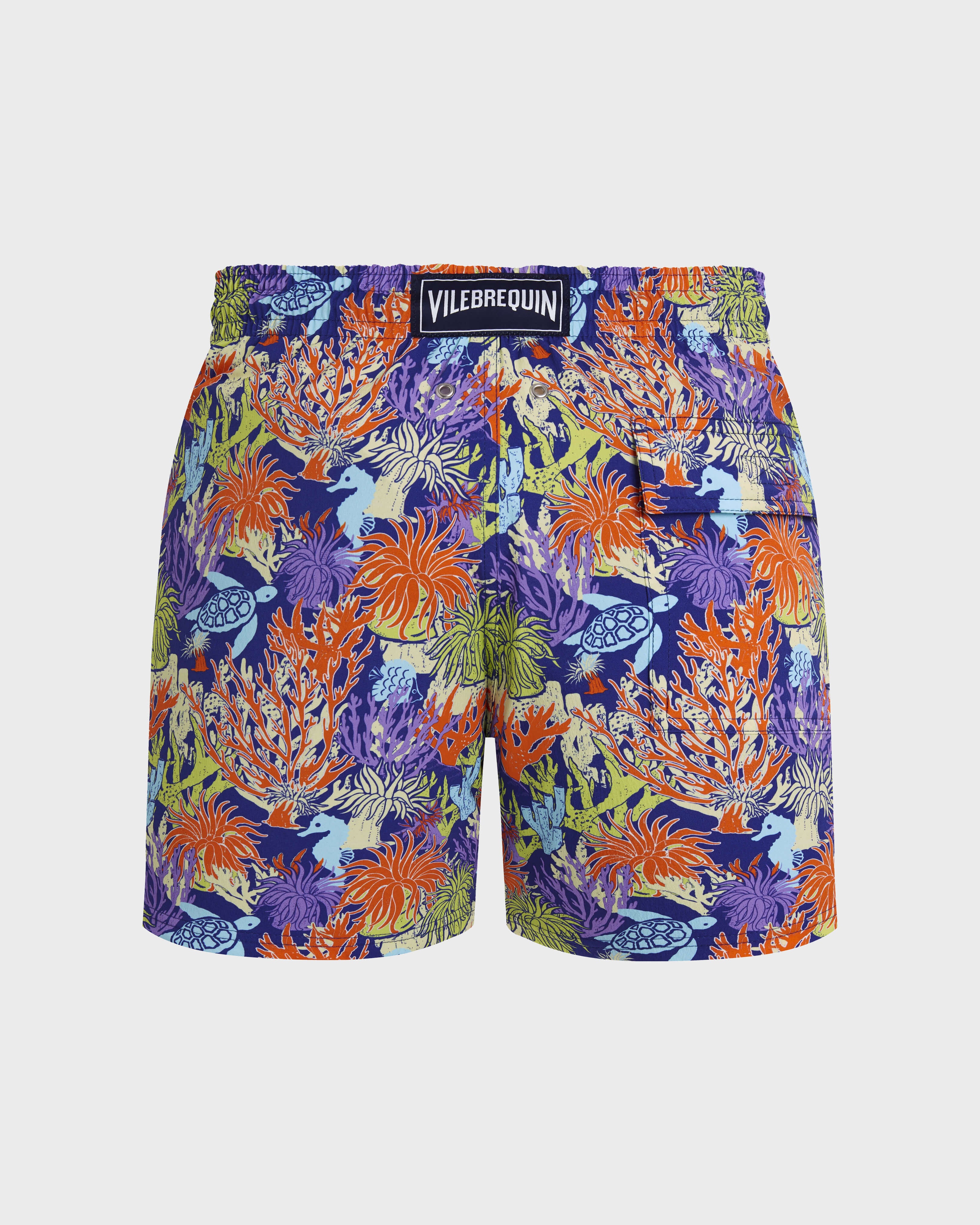 Stretch Short Swim Trunks Aquatic Life - Blue Versailles / Vilebrequin Outlet
