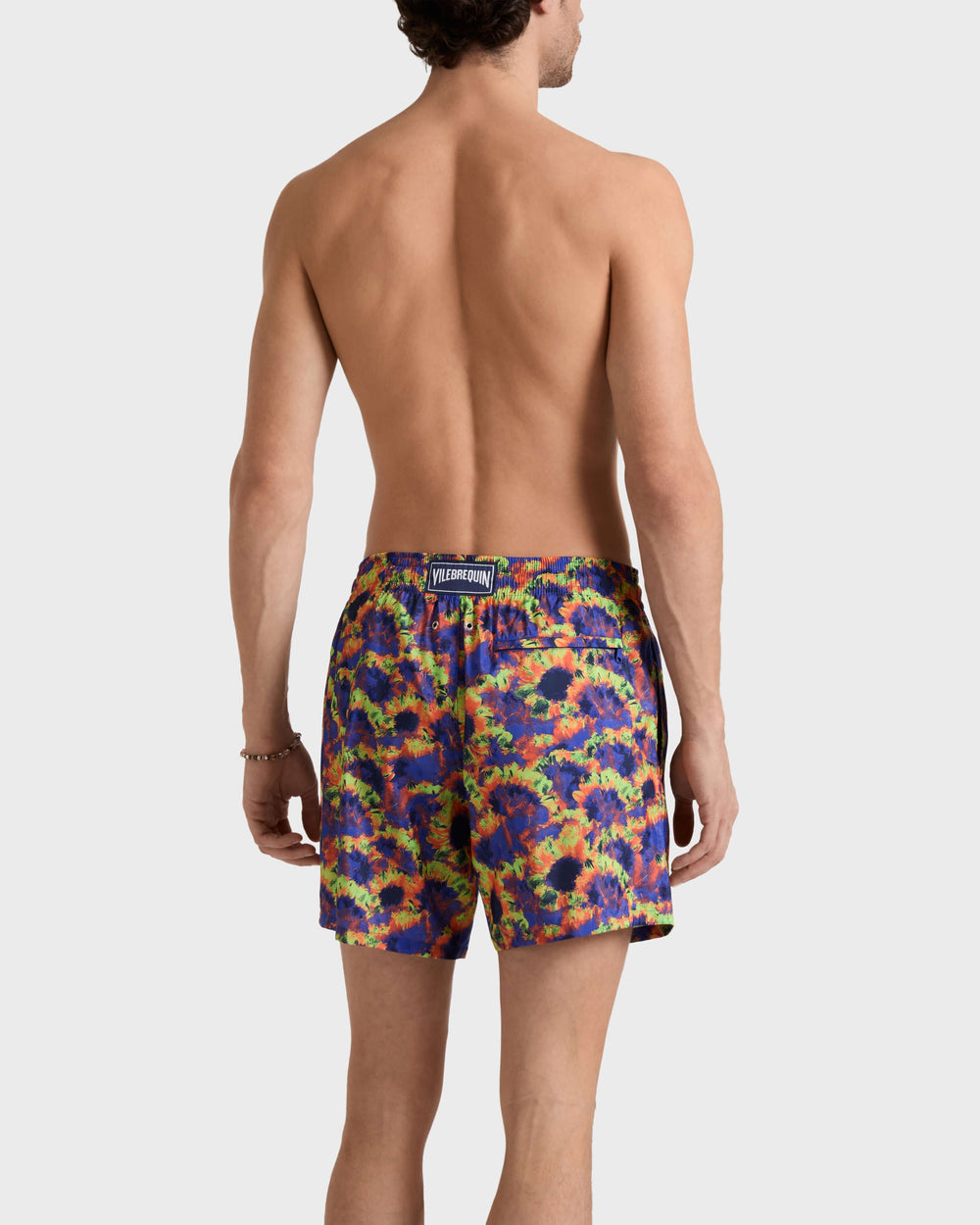 Ultra-light and packable Swim Trunks Sunflowers - Blue Versailles / Vilebrequin US