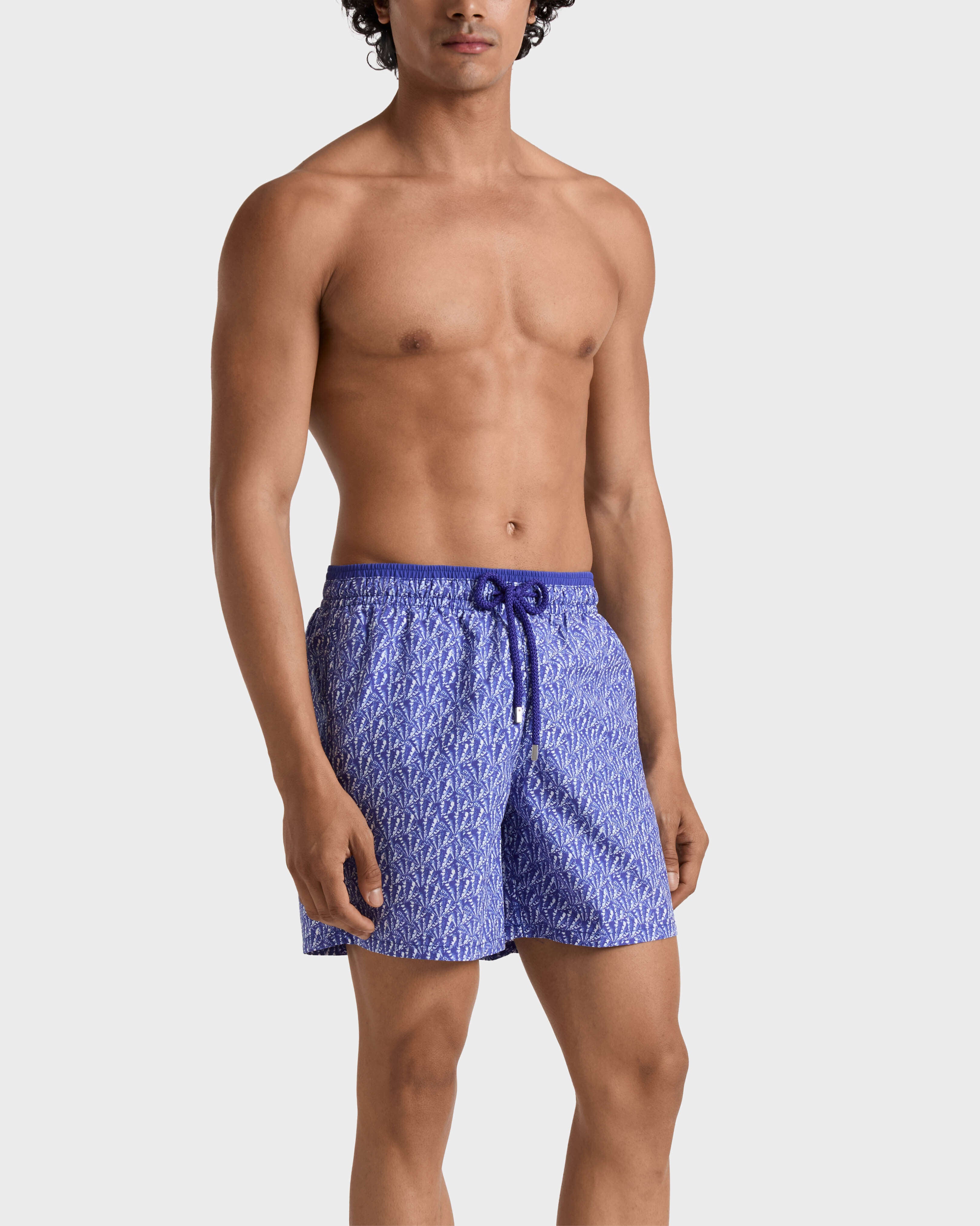Bicolor Swim Trunks Graphic Shells - Blue Versailles / Vilebrequin New