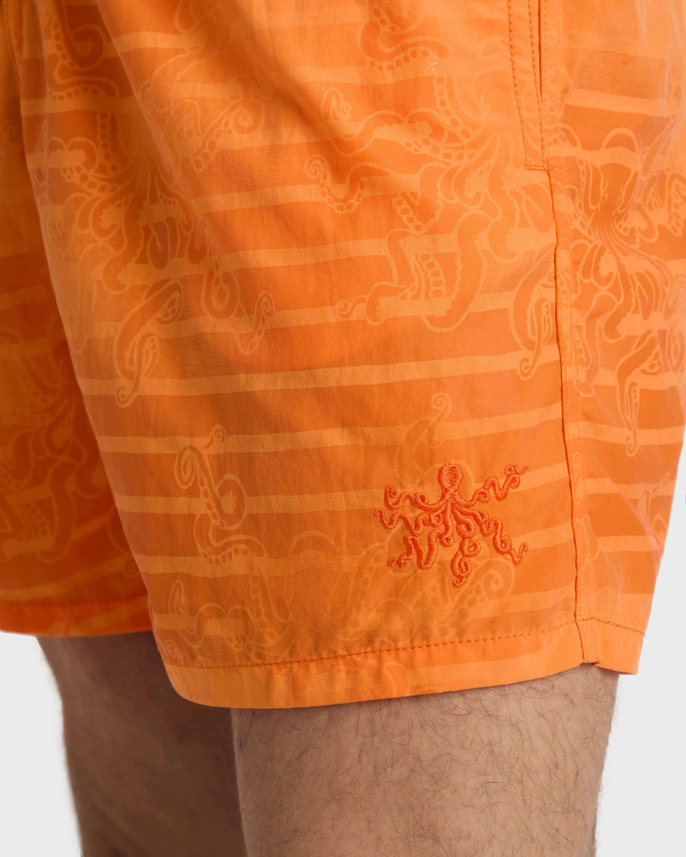 Swim Trunks Water-reactive Octopus in Stripes - Orange Vitamin / Vilebrequin Online