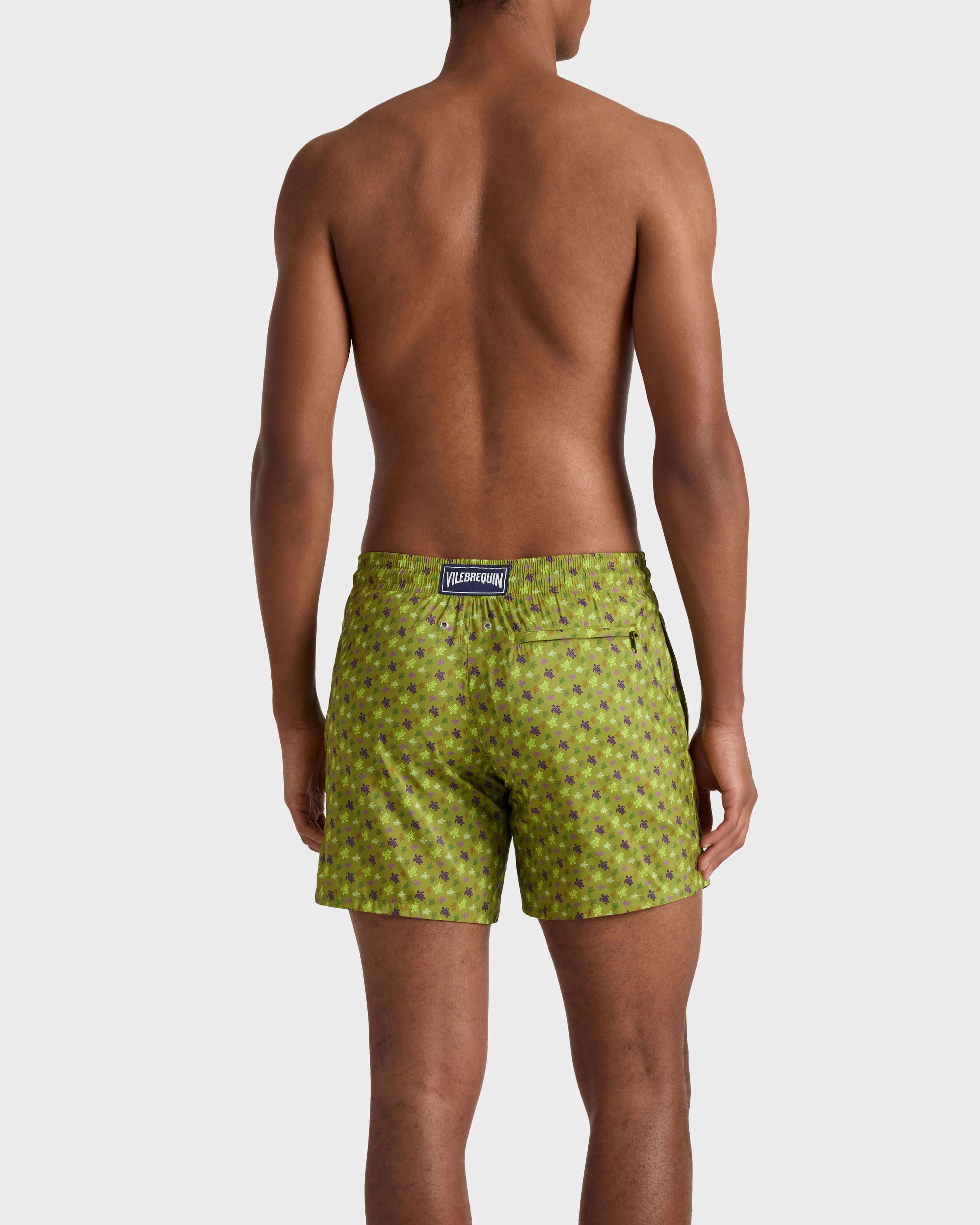 Ultra-light and packable Swim Trunks Micro Ronde des Tortues - Green Wormwood / Vilebrequin For sale