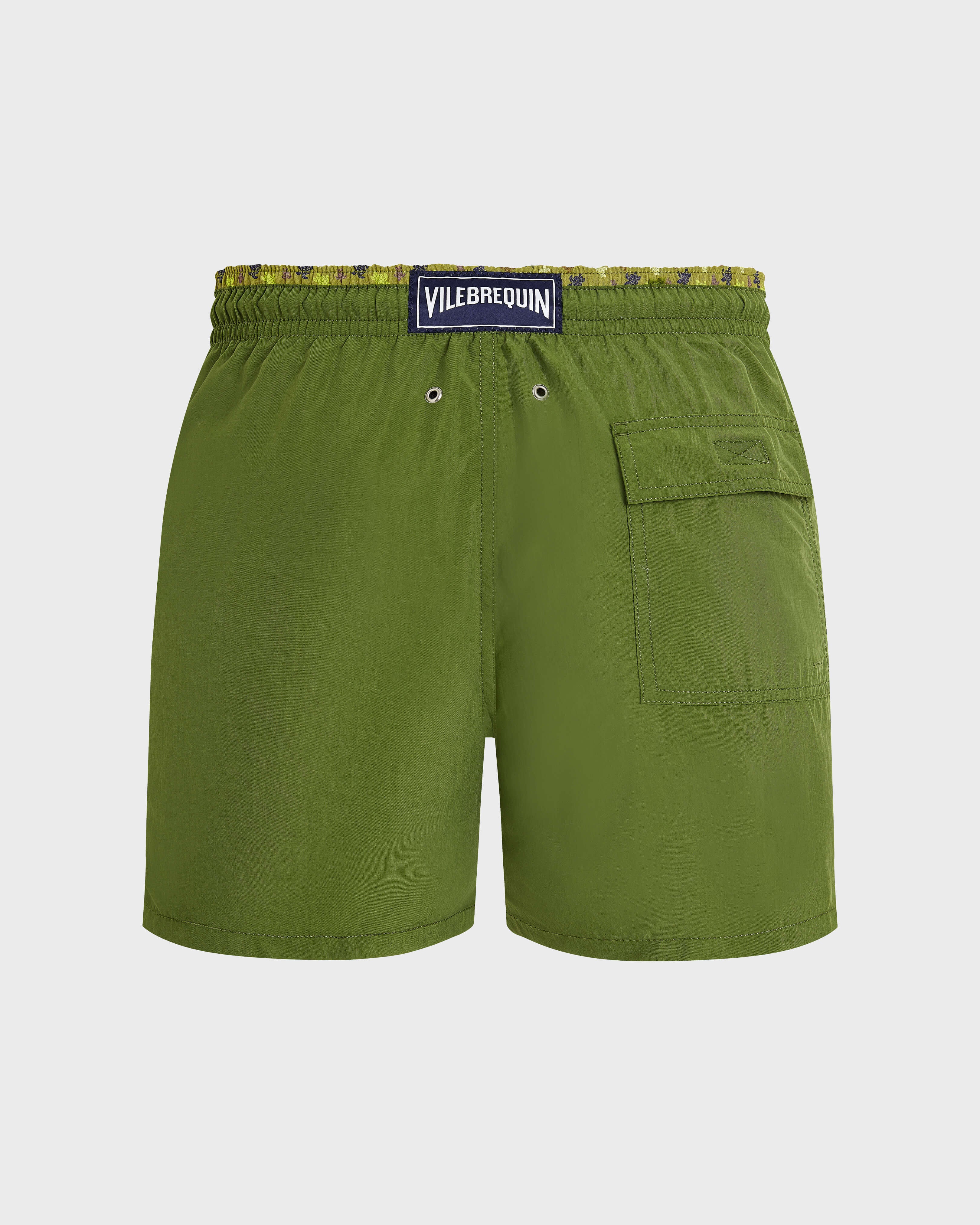Swim Trunks Bicolor Micro Ronde des Tortues - Green Militaire / Vilebrequin Discount