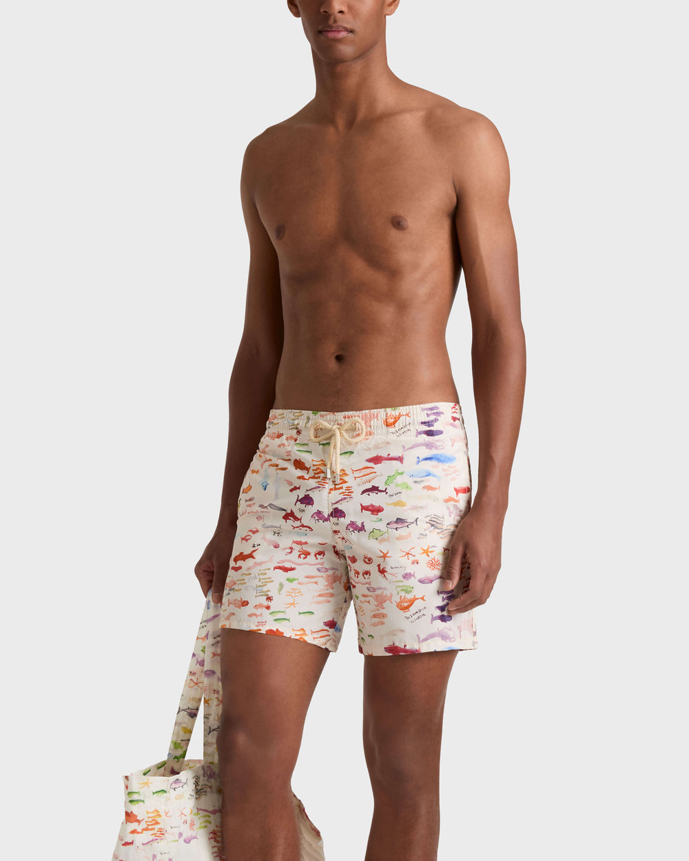 Swim Trunks Pescador - VBQ x Fabrice Hyber - White Papier / Vilebrequin For sale